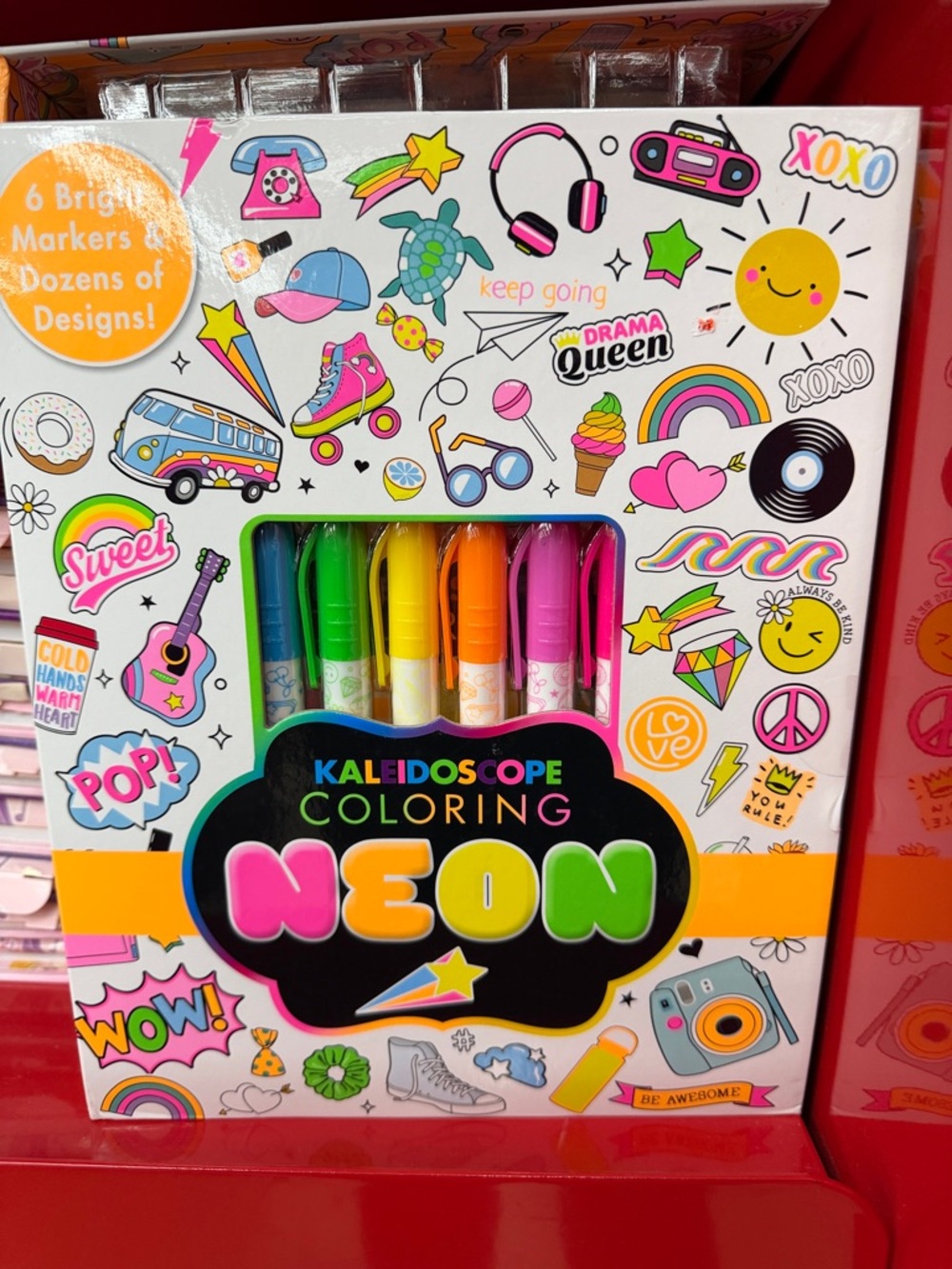 Kaleidoscope Coloring Neon Marker Set - Bright Neon Colors